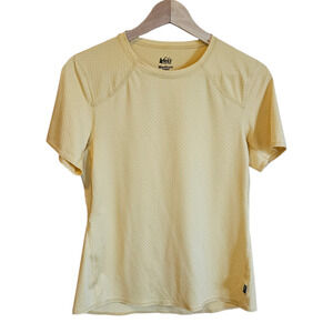 REI Co-op Women’s Sahara Solid T-Shirt Pale Yellow Hiking Performance Medium